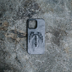 Retro Gothic vampire bat wing embossed dark style mobile phone case creative suitable for Apple iPhone16 punk accessories mobile phone protective cover 15promax17pro art style