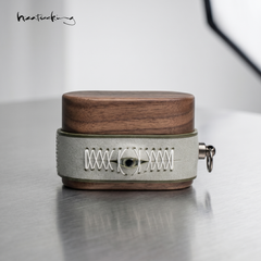Sony WF-1000xm6 handmade genuine leather walnut suitable for Bluetooth headset protective cover WF-1000xm5 all-inclusive 4th and 5th generation wooden eyes linkbuds S creative