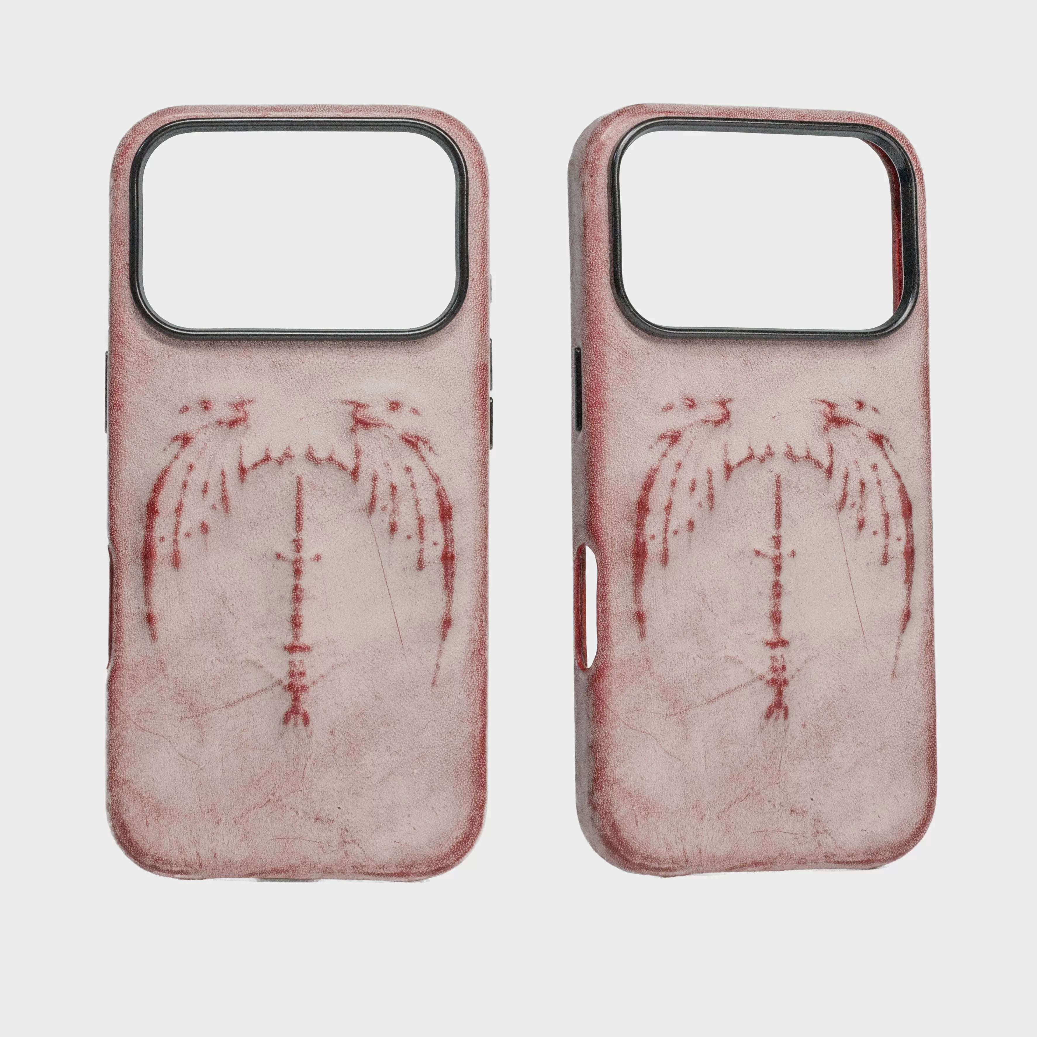 Three-pack all-inclusive mobile phone case, anti-fall horse embossed leather mobile phone case, suitable for iPhone17pro creative original 17promax year of the horse gift birthday genuine leather handmade custom texture